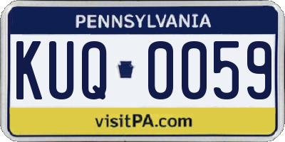 PA license plate KUQ0059