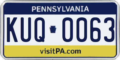 PA license plate KUQ0063