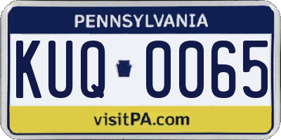 PA license plate KUQ0065
