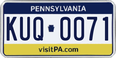 PA license plate KUQ0071