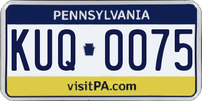 PA license plate KUQ0075