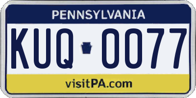 PA license plate KUQ0077