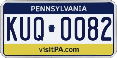 PA license plate KUQ0082