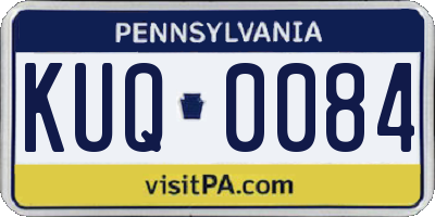 PA license plate KUQ0084