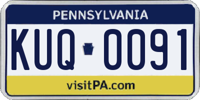 PA license plate KUQ0091