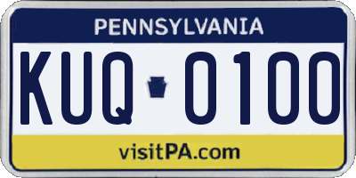 PA license plate KUQ0100