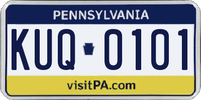 PA license plate KUQ0101