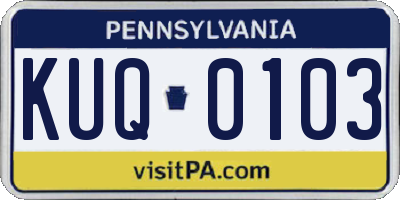 PA license plate KUQ0103