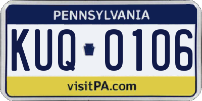 PA license plate KUQ0106