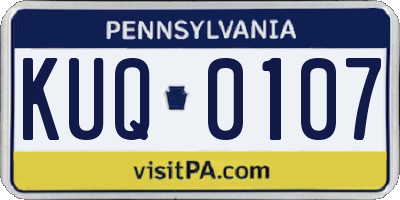 PA license plate KUQ0107