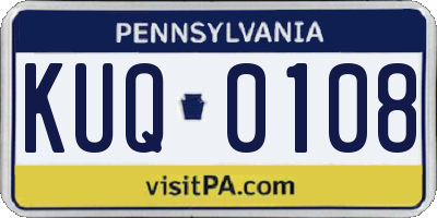 PA license plate KUQ0108