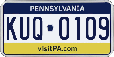 PA license plate KUQ0109