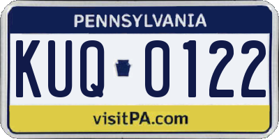 PA license plate KUQ0122