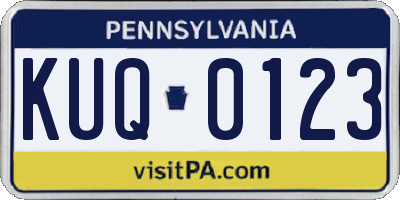 PA license plate KUQ0123