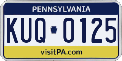 PA license plate KUQ0125