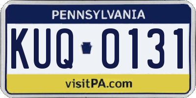 PA license plate KUQ0131