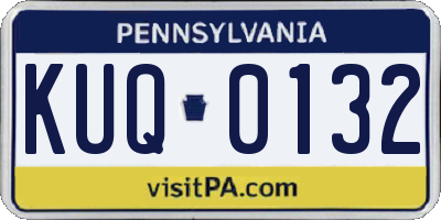 PA license plate KUQ0132