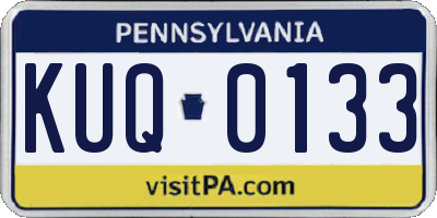 PA license plate KUQ0133