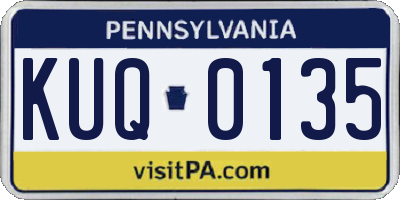 PA license plate KUQ0135