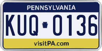 PA license plate KUQ0136
