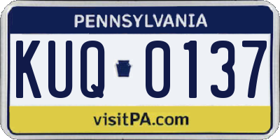 PA license plate KUQ0137