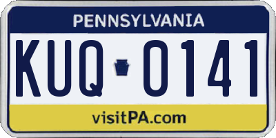 PA license plate KUQ0141