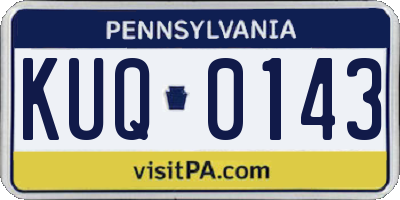 PA license plate KUQ0143