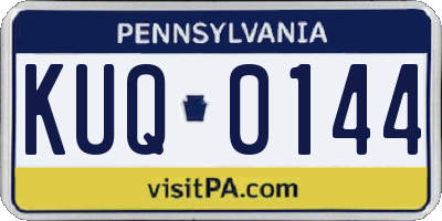 PA license plate KUQ0144