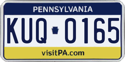 PA license plate KUQ0165