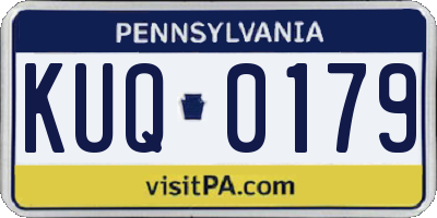 PA license plate KUQ0179