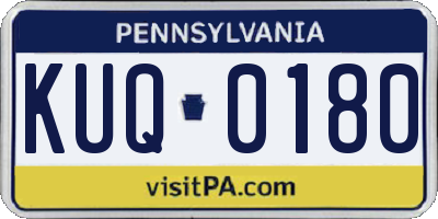 PA license plate KUQ0180