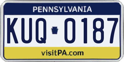 PA license plate KUQ0187