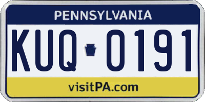 PA license plate KUQ0191