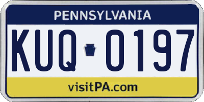 PA license plate KUQ0197
