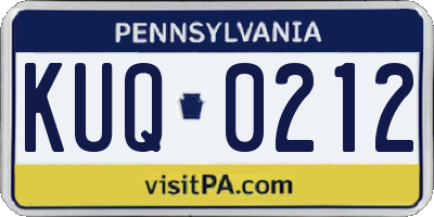 PA license plate KUQ0212