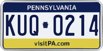 PA license plate KUQ0214