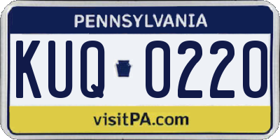 PA license plate KUQ0220
