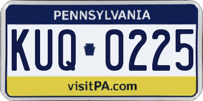PA license plate KUQ0225
