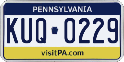 PA license plate KUQ0229