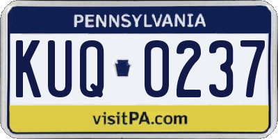 PA license plate KUQ0237