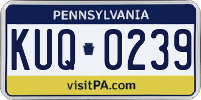 PA license plate KUQ0239