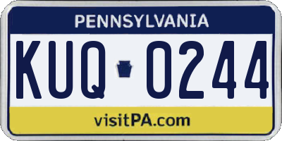 PA license plate KUQ0244