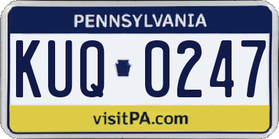 PA license plate KUQ0247
