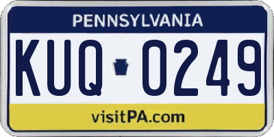 PA license plate KUQ0249