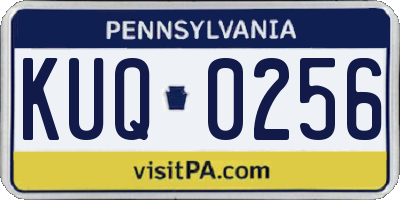 PA license plate KUQ0256