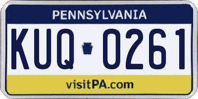PA license plate KUQ0261