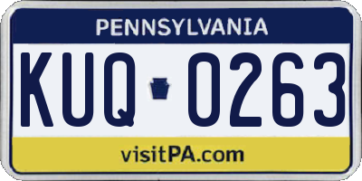 PA license plate KUQ0263