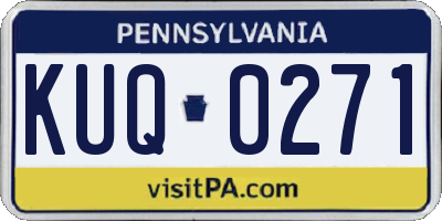 PA license plate KUQ0271