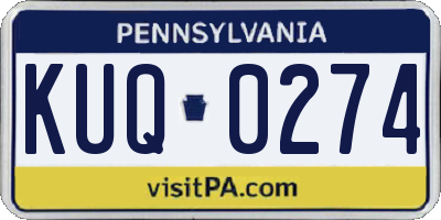 PA license plate KUQ0274