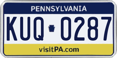 PA license plate KUQ0287